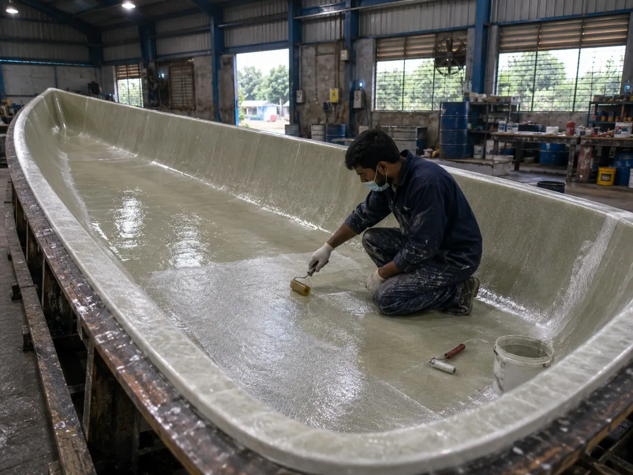 Mold Preparation & Hand Lamination process photo